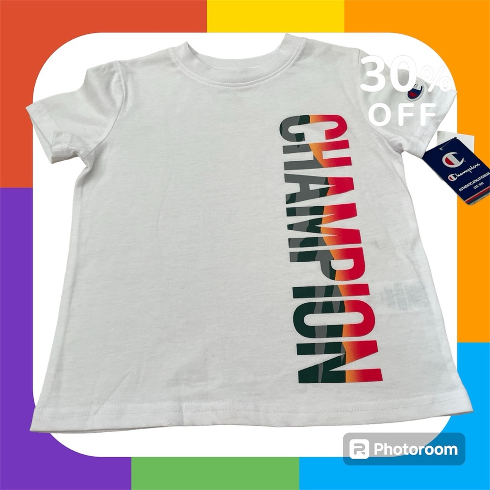 NWT Boy’s Champion Authentic Athleticwear T-shirt. Size 5. Poly/Cotton. White.